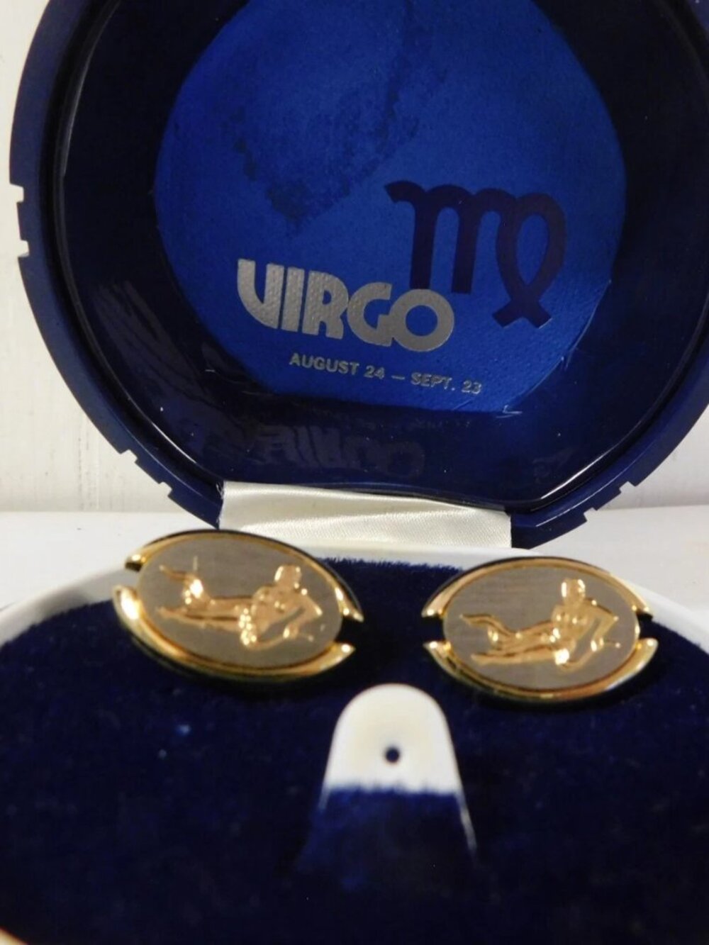Vintage Horoscope VIRGO Cuff Links in Original Case
